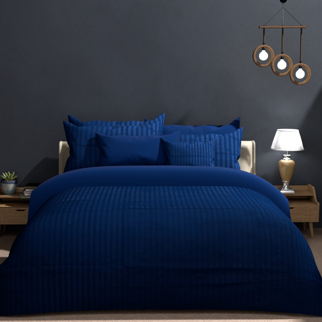 Navy Blue Beeding Set photoshoot